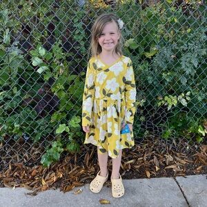 Tea Collection Yellow Floral Kids Dress